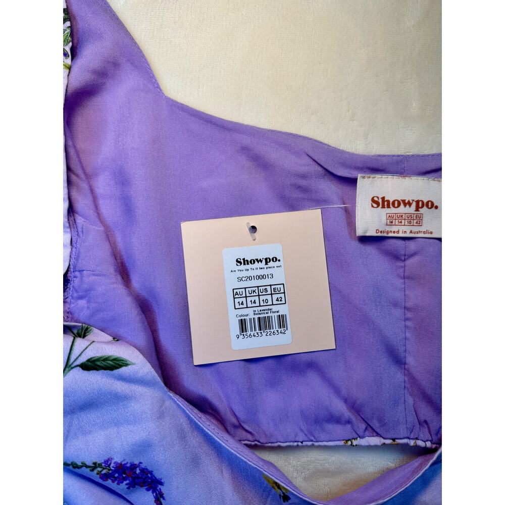 Showpo Artemis Crop Top Lavender Women’s 10 NWT Cottagecore Coquette Botanical - Picture 16 of 16